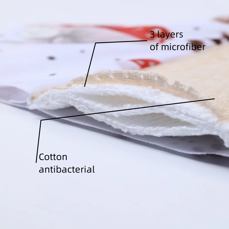 Women's Sanitary Pads All Cotton Breathable Leakproof Reusable Washable 5PCS