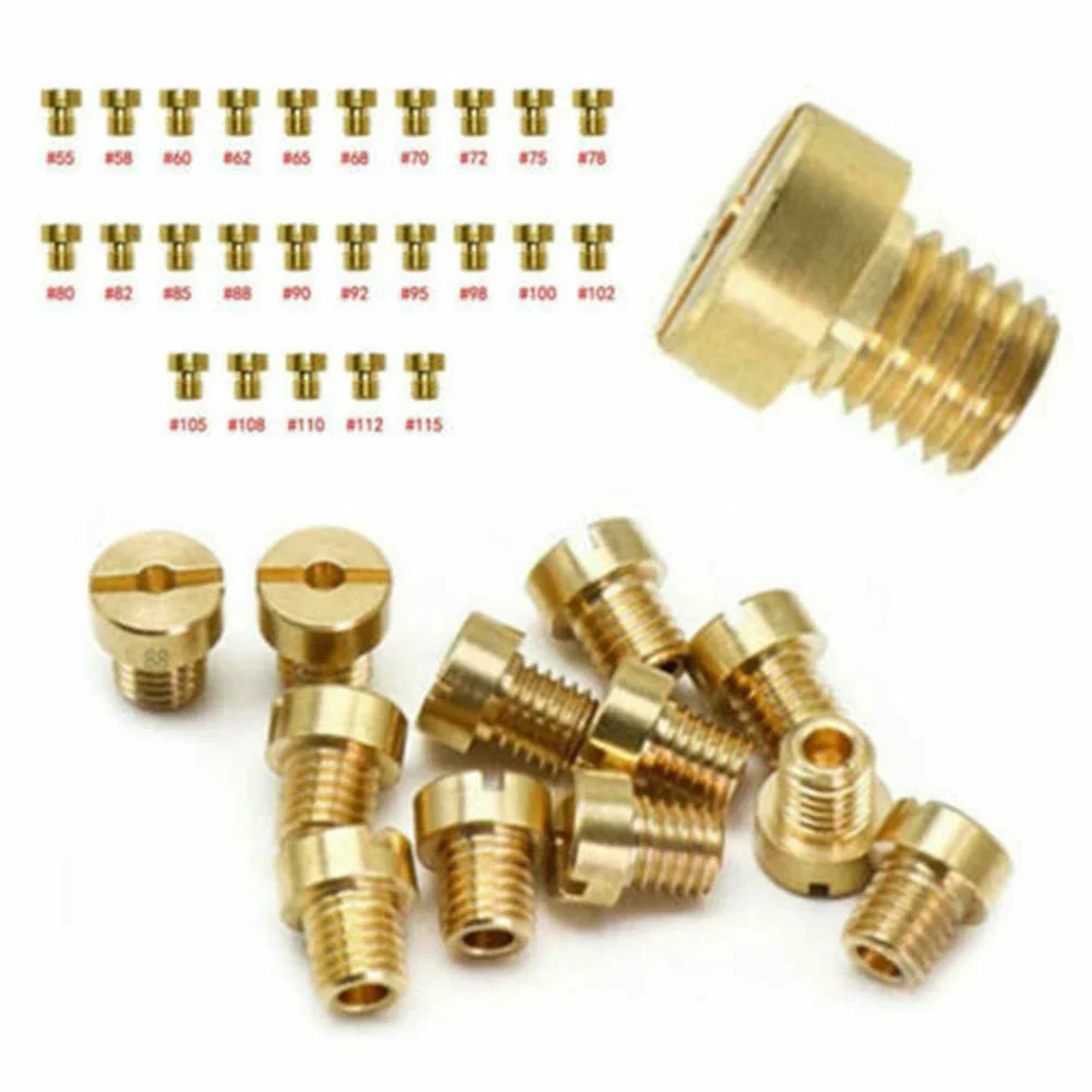 Motorcycle Carburetor 25pcs Carburetor Main Jet Set 55-115 M6 6mm Thread for Dellorto PHNL PHVA PHBH PHBN PHBG VHBT Carburetor Injector Nozzle