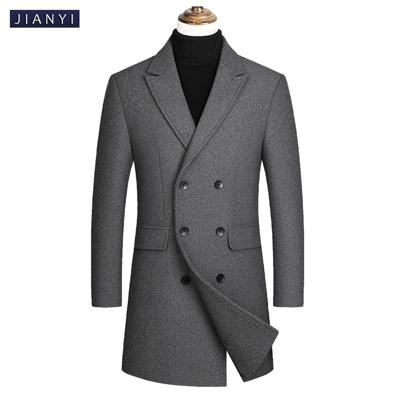 

Fall/Winter 2022 new men's Korean version slim lapel mid-length double-breasted trench coat menswear