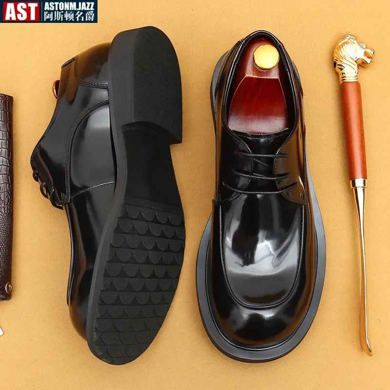 Classic Luxury Men Shoes Oxford Male Wedding Party Formal Genuine Leather Derby Shoe European Style mens leather dress shoes