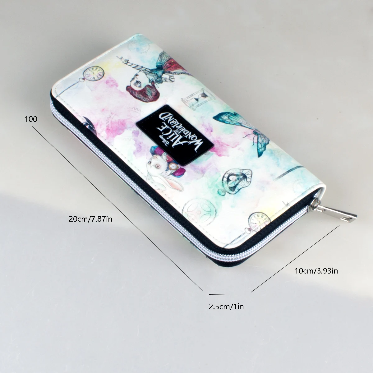 Disney Alice in Wonderland Print Zipper Wallet Fashion Personalized Card Holder Coin Purse