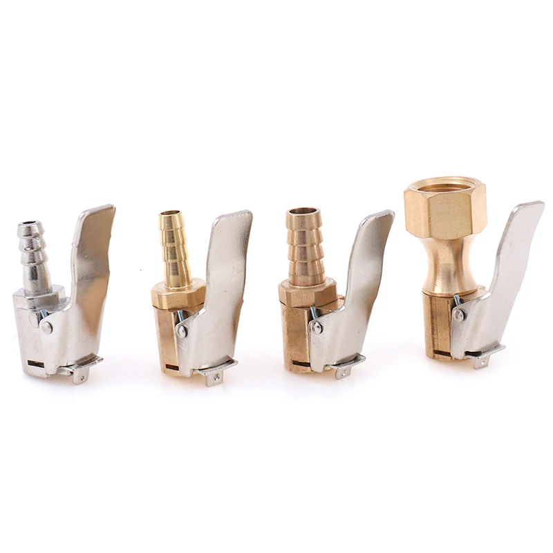 Car Auto Brass 6/8mm Tyre Wheel Air Chuck Inflator Pump Connector Valve Clip
