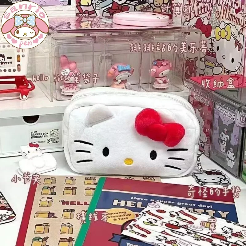 

Sanrio, плюшевый карандаш, искусственная кожа, милый Hello Kitty, вместительный женский кошелек для монет, косметичка, подарки на день рождения