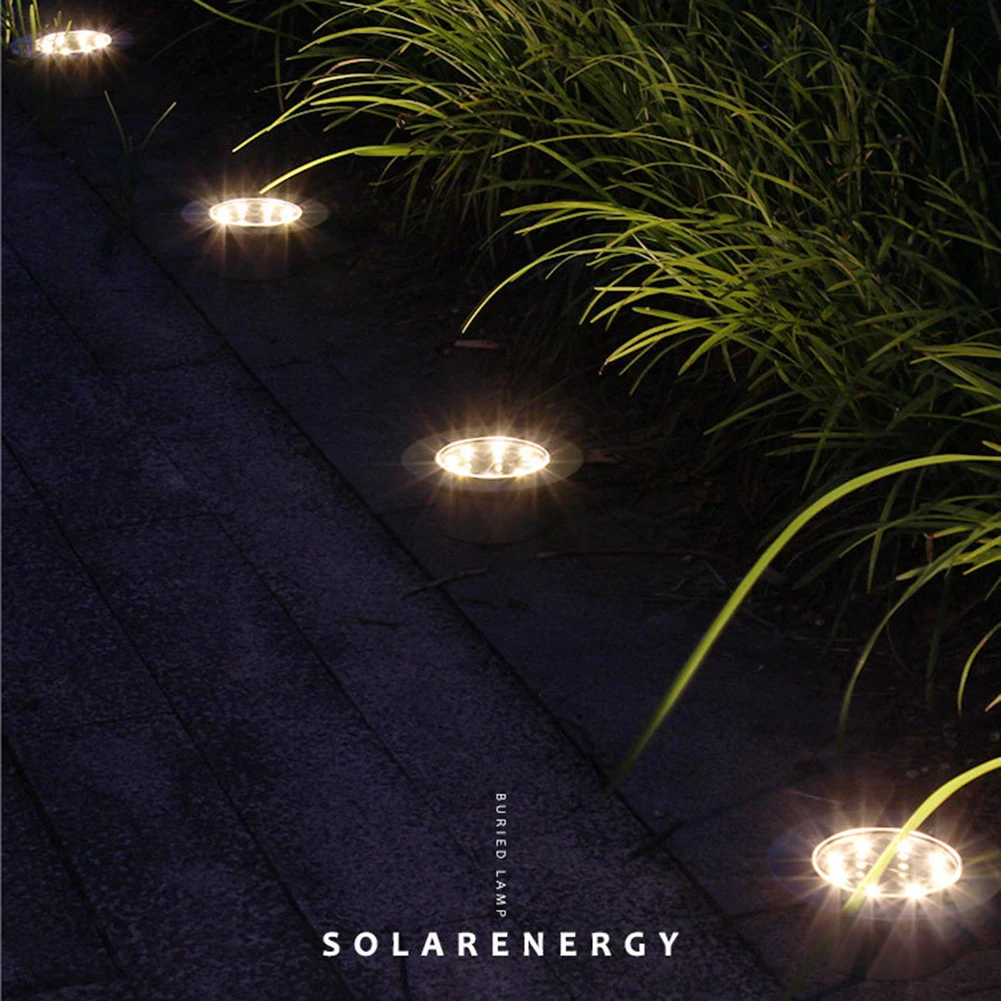 Solar Lights 8LED Solar Road Path Underground Light Outdoor Waterproof Garden Landscape Lamp