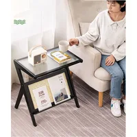 Table d'appoint en forme de Z, table à thé et à café créative avec étagère pour canapé, coin salon, chambre à coucher, petit appartement 3