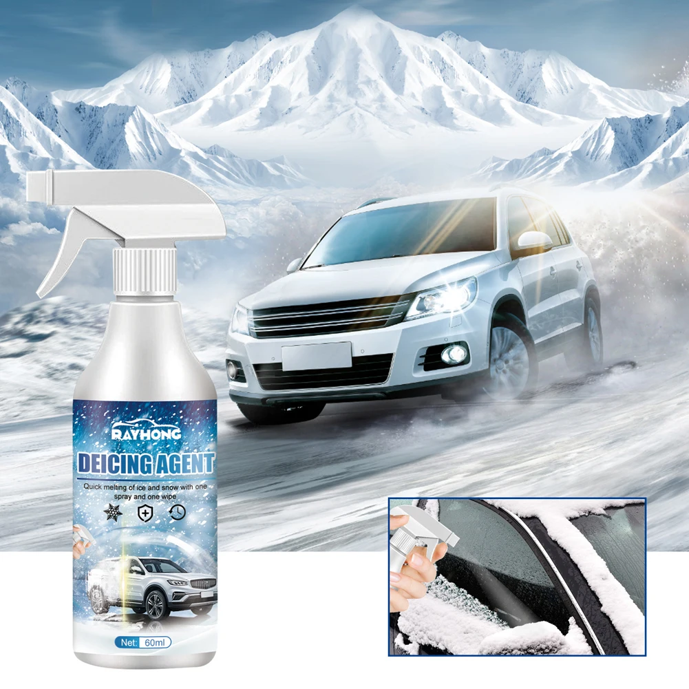 Auto Windshield Deicing Spray Road Anti Slip Fast Ice Melting Spray Defrosting Anti Frost for Car Windshield Window Mirror