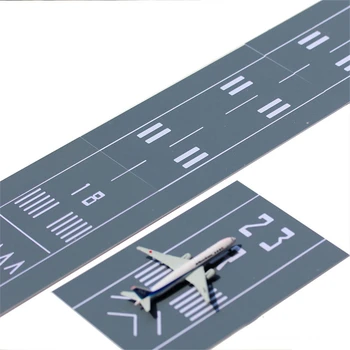 DIY 미니 시뮬레이션 승객 항공기 모델, 활주로 플랫폼, 민영 비행, 이륙 및 착륙 배경, 모래 테이블 장난감, 15x10cm