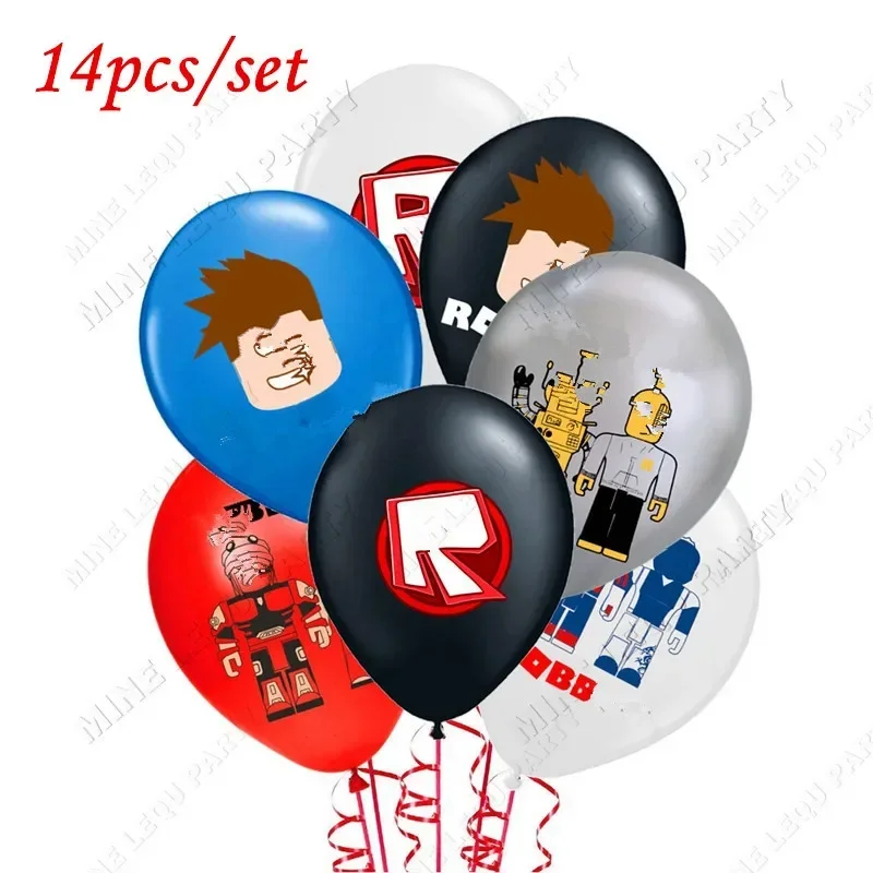 Roboter-Latexballons 12 Zoll Ballon Pixel Loxed Happy Birthday Dekoration Mädchen Ballonset Kinder Luftballons Zubehör