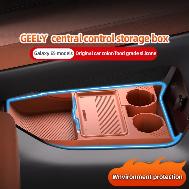 2024 For Geely EX5 e.MAS 7 Silicone Center Console Below Storage Box e.MAS7 Central Control Organizer Mat Car Interior