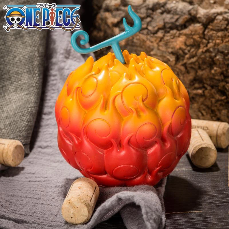 One Piece Devil Fruit Figure Anime Statue Dolls Rufy Rubber Fruit Ace Flame Fruit Figurine Modello Da Collezione Giocattoli Per Bambini Decor
