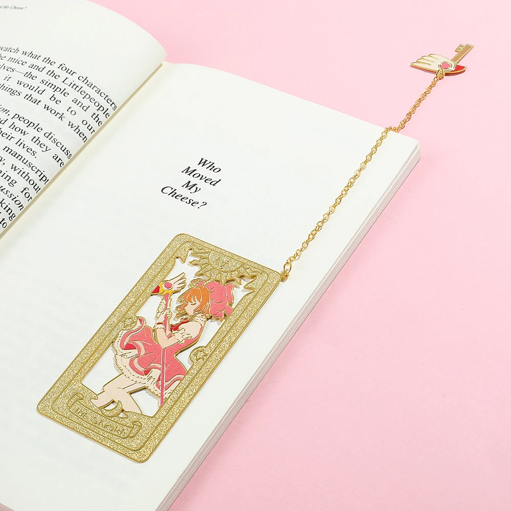 Metal Bookmark 1Pcs Anime Card Captor Sakura Book Mark Anime Fans Collection Cherry For Book Lovers School Supplies Stationery