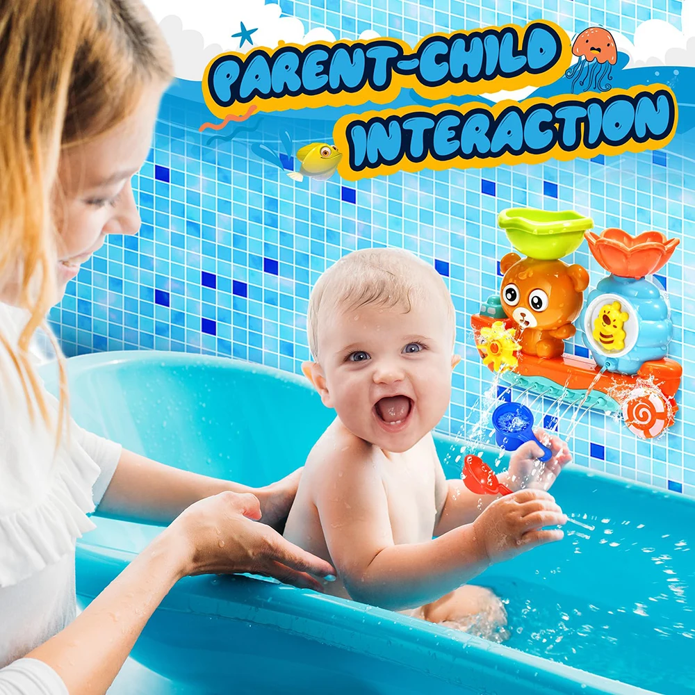Wall Sunction Cup Track Water Games Baby Bath Toy Children Bathroom Monkey Caterpilla Bath Shower Toy for Boys Girls Kids Gifts 6