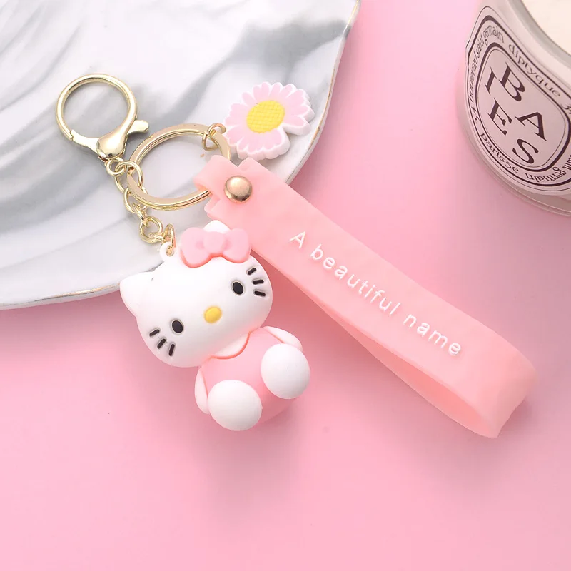 Hello Kitty Keychain Rubber Child Bag Car Keyring Accessories Gift