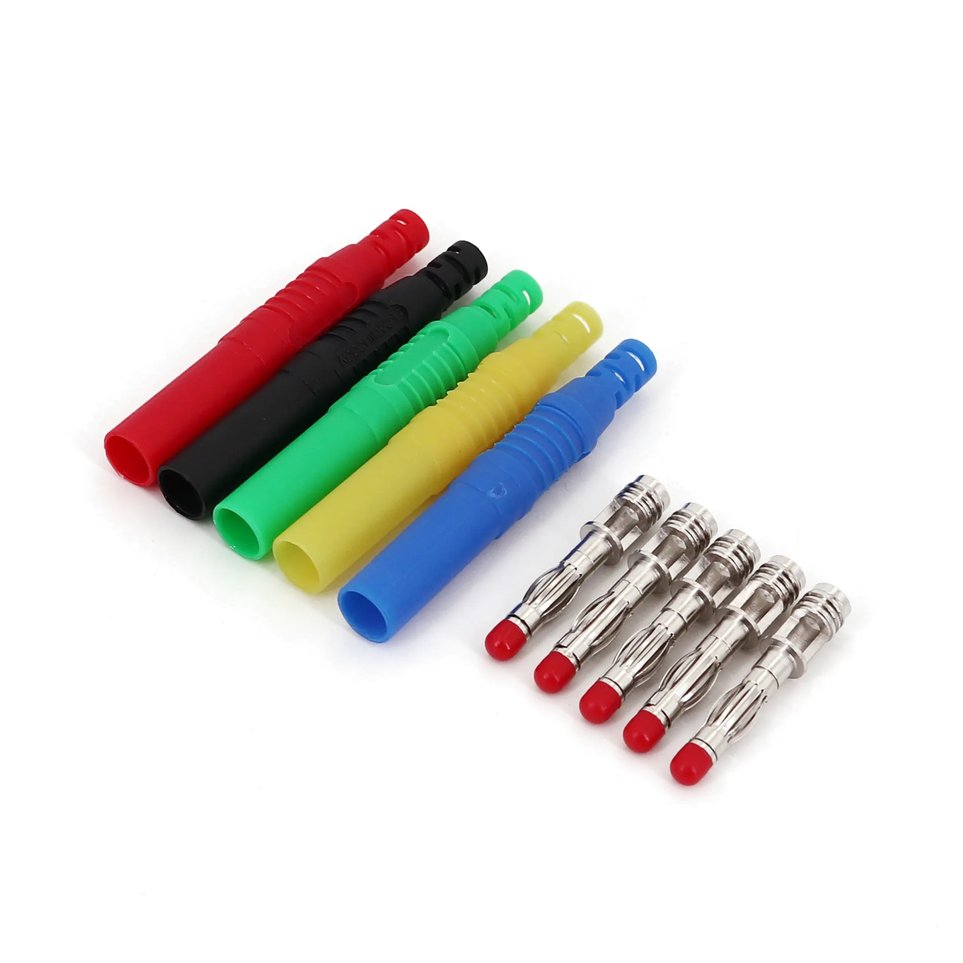 10Pcs Straight Insulated Safety 4mm Male Banana Plug Solder Type DIY Connector