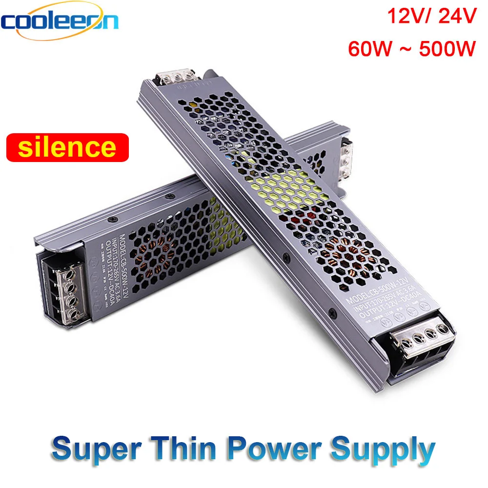 AC/DC 12V 24V Transformer 60W 100W 200W 300W 400W 500W LED Driver Power Supply Super Thin A/D Converter for LED Strip Light Bulb