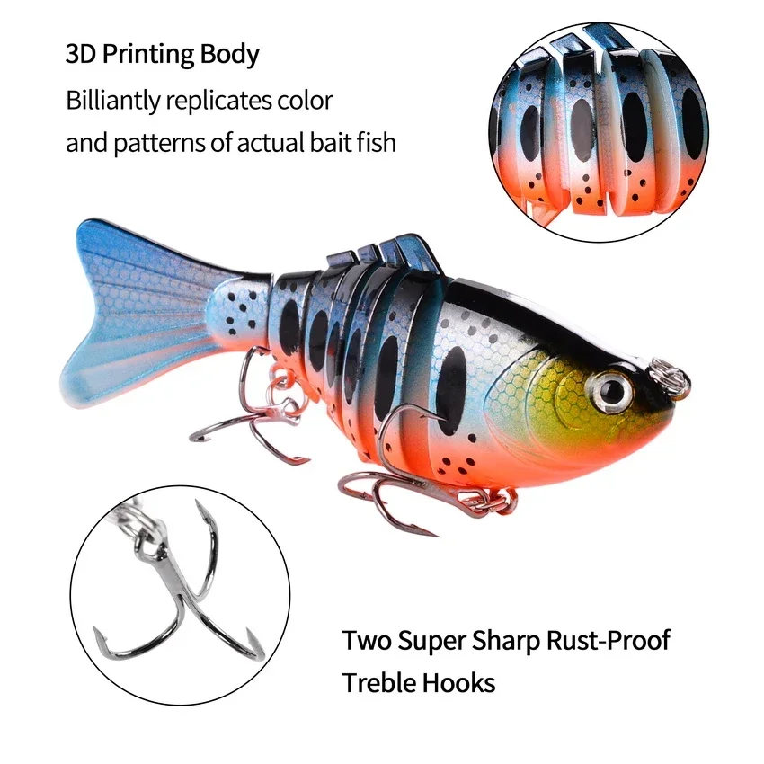 Set 6 Swimbait 4cm/2g – Esche Da Pesca Minnow Artificiali Per Bass, Luccio E Trota