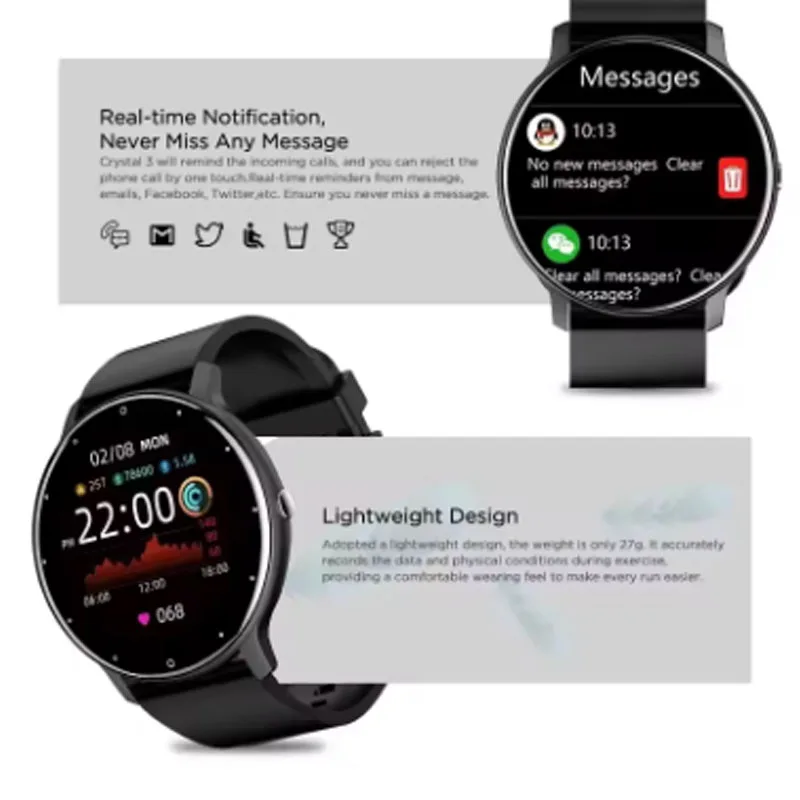 Motorola Moto Edge Mild Luxury OPPO Reno 10 Pro + Plus Tecno SmartWatch 스마트 팔찌 심박수 모니터 피트니스 운동