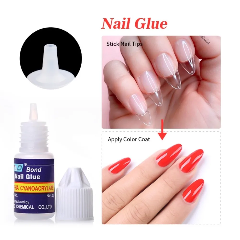 1Set*3g Fast Drying Bond Nail Glue for False Nail Tips Strong Adhesive Glue Professional Acrylic Art Nail Rhinestone Glue Gel &*
