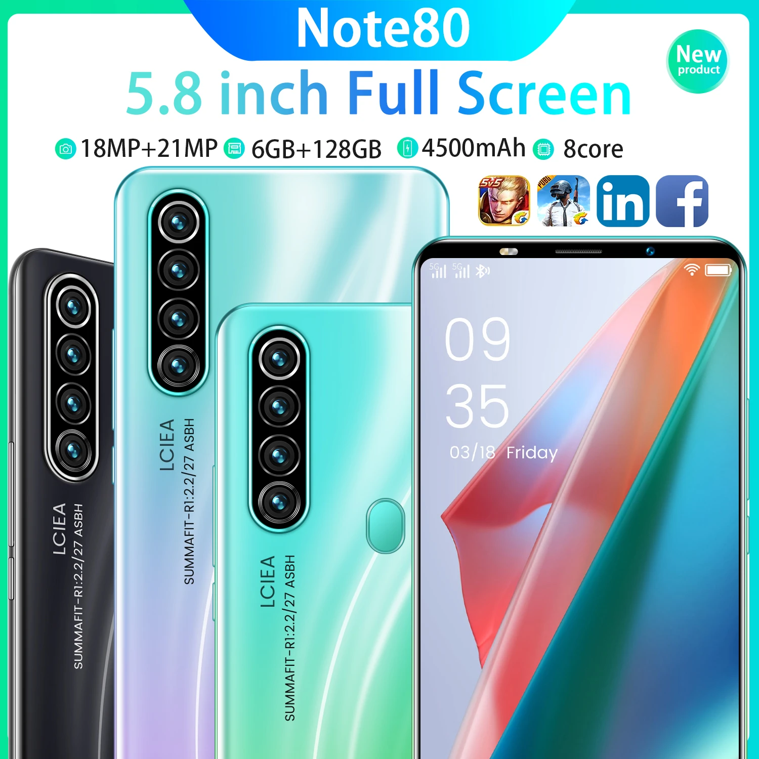 Note80 Smartphone Global Version 6GB RAM 128GB ROM  Unlocked Dual Sim Android Mobilephone Celulares Androidphone Apple Huawei cheap 5g cell phones