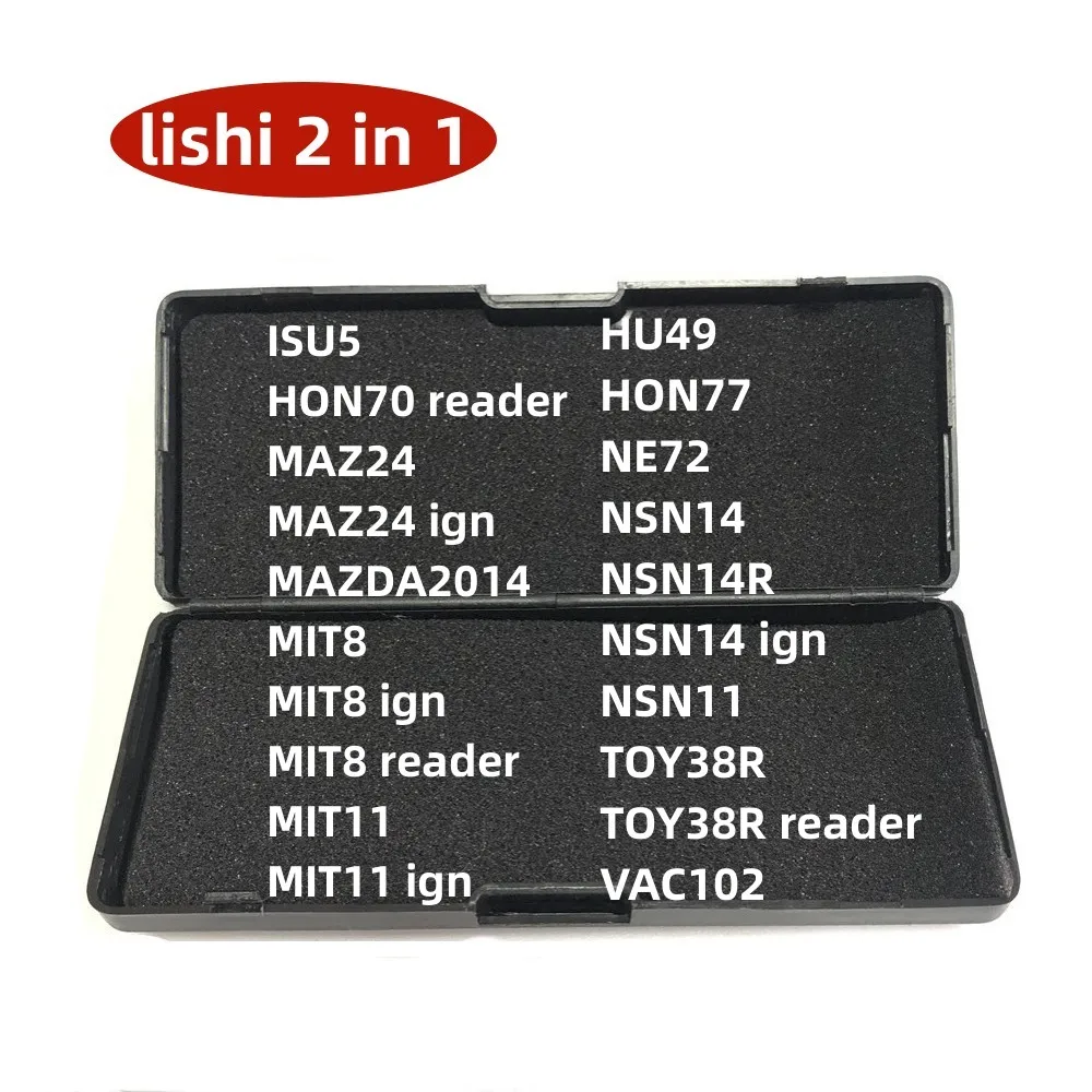 Hot Lishi Tool Lishi Tool 2 in 1 ISU5 HON70 MAZ24 MAZDA2014 MIT8 MIT11 HU49 FO38 NE72 NSN14 NSN14R NSN11 TOY38R VAC102 For Locksmith Tool