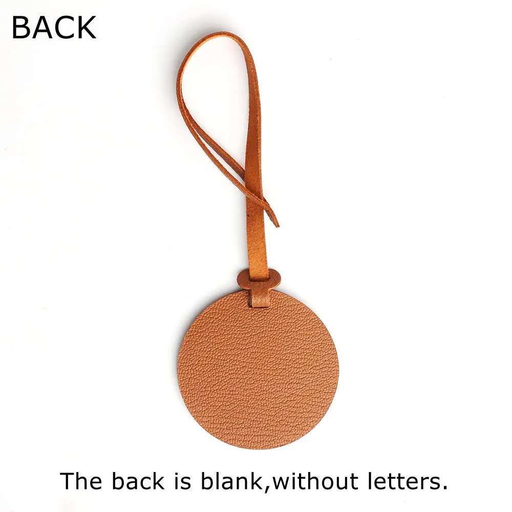 Custom Made Initial Letters Genuine Natural Leather Keychain Ladies Backpack Pendant Women Bag Charm Decorations For Bags