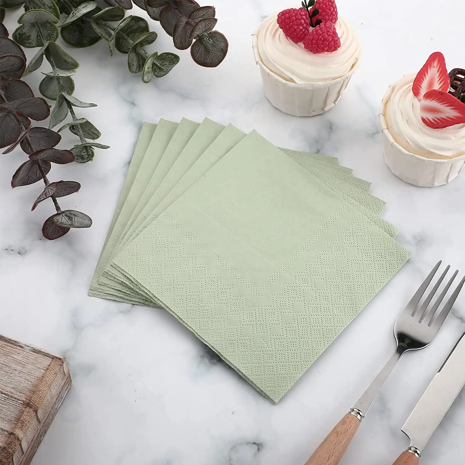 100250PCSSagePaperNapkinDisposableCocktailNapkins2PlyDinner