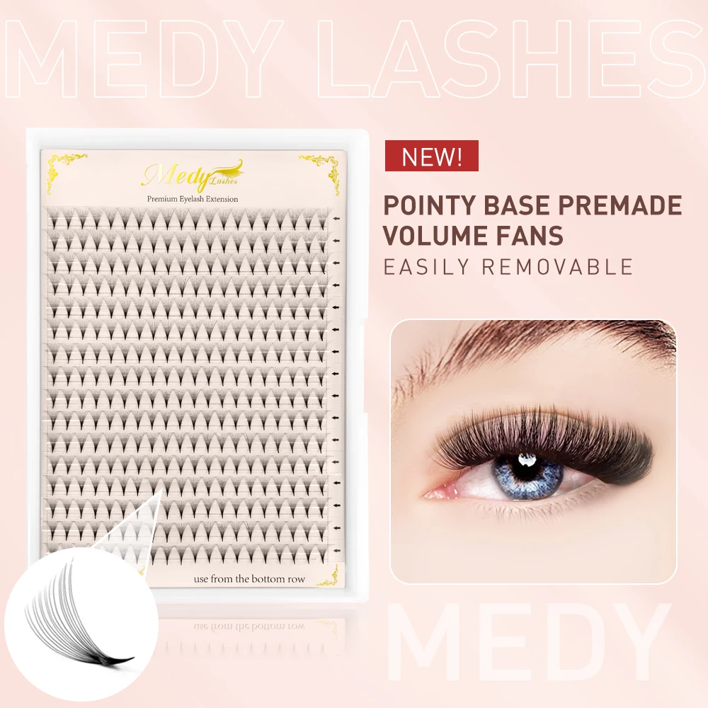 

Medy Lashes 16 Rows Premade Volume Fans 5D 6D 7D 8D 10D 12D 14D 16D Individual Lashes Extension Pointy Stem 320 Fans Faux Mink