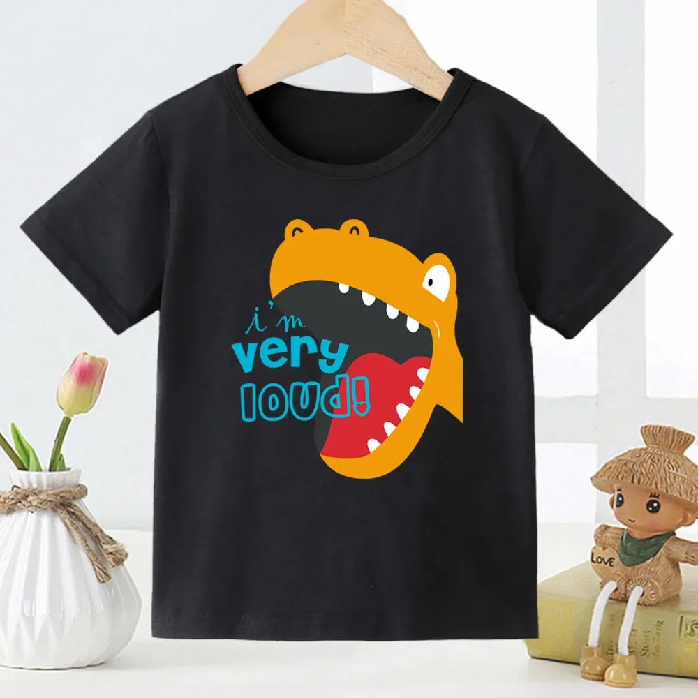 thumbnail image 1 of Camiseta de dinosaurio para niños, superventas, camiseta con estampado de dinosaurio de dibujos animados a la moda para niños, camiseta básica de manga corta, camiseta de Stranger Things, 1 of 5