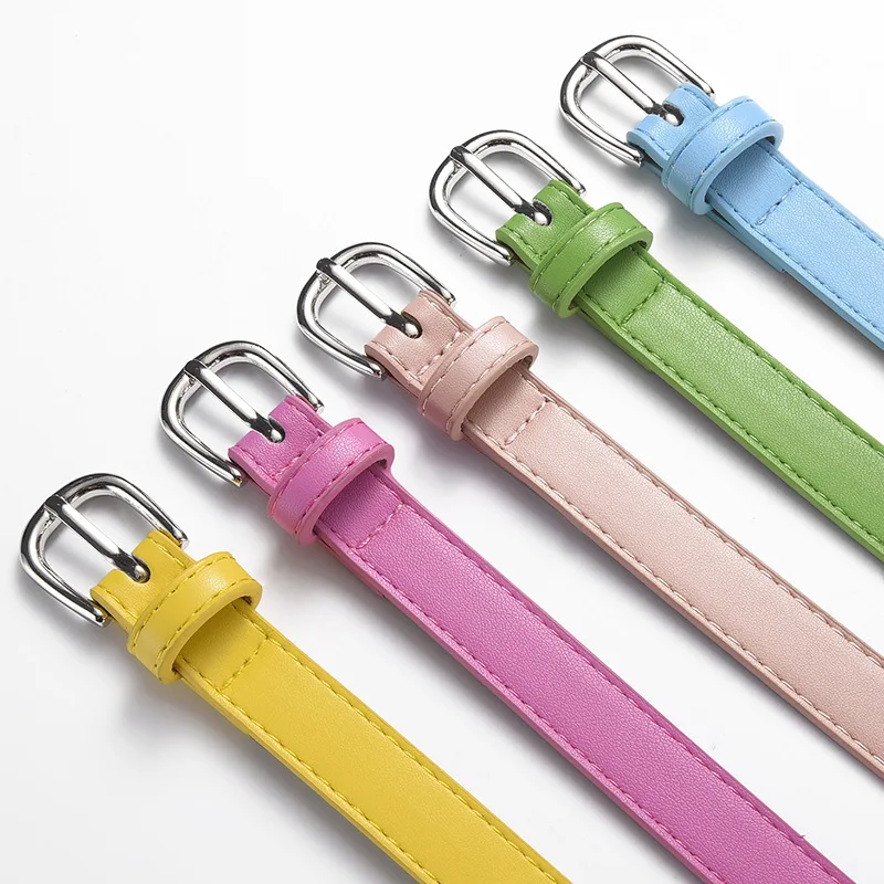 1 Piece Children Belts New Imitation Faux leather Simple Alloy Needle Buckle Design For Kids Girls Dress Jean Pants Waistband