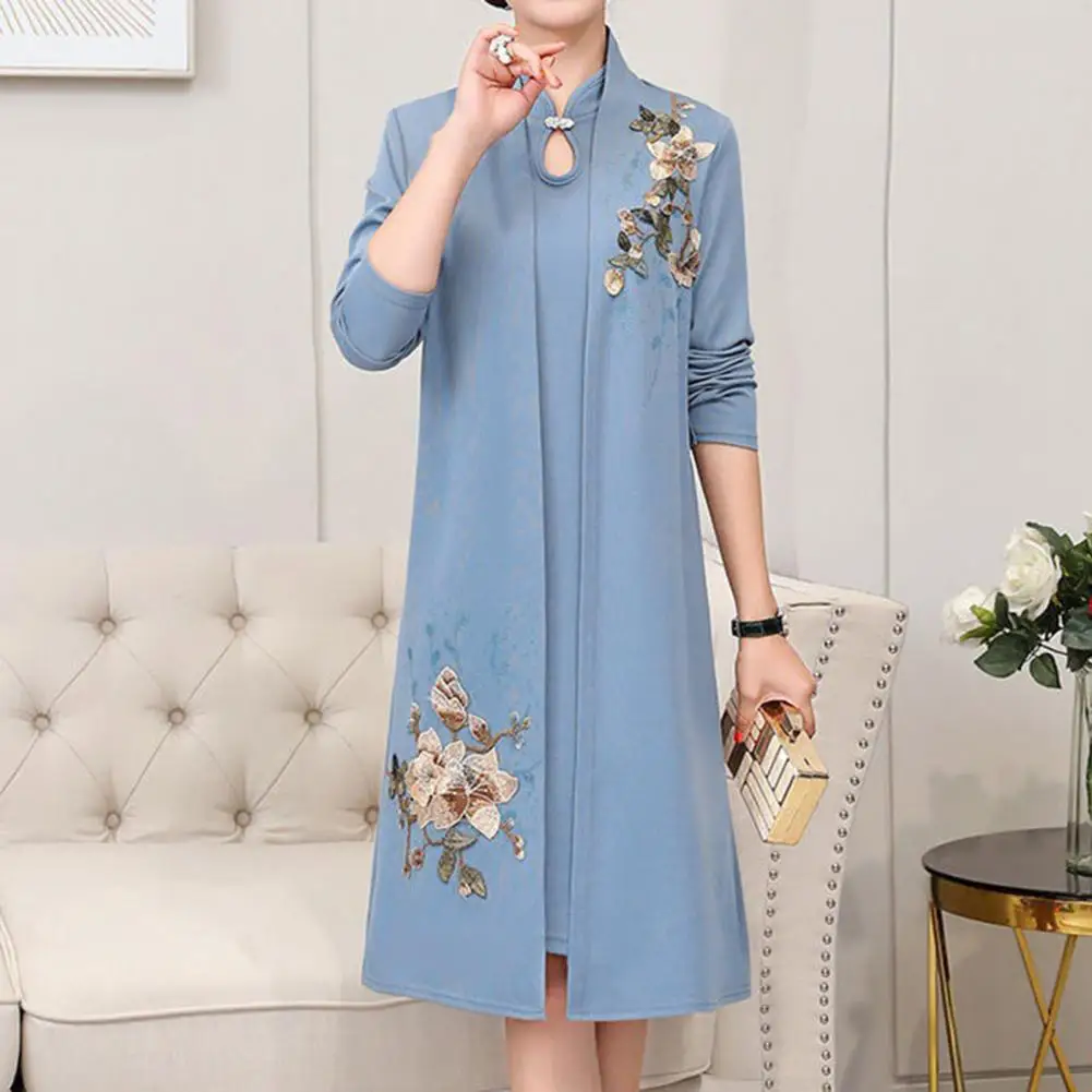 Women's Coat Suit Spring And Autumn Elegant Solid Color Middle-aged Women's Cardigan O-neck Sleeveless Dress Suit