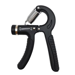 Adjustable R - Type Hand Grip Strength Exercise Tool with Counter (Black A)