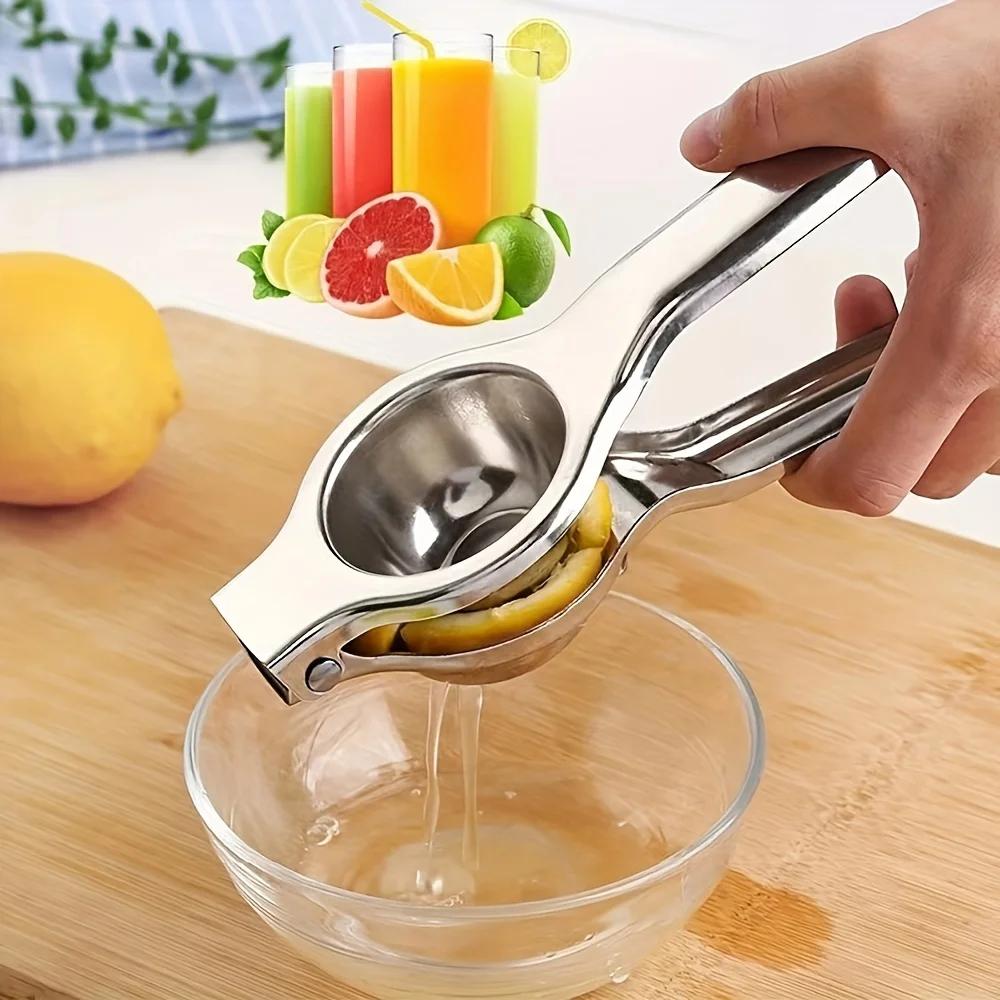 Stainless steel manual citrus juicer - Handheld citrus juicer, suitable for oranges, lemons, and limes - Durable kitchen tool