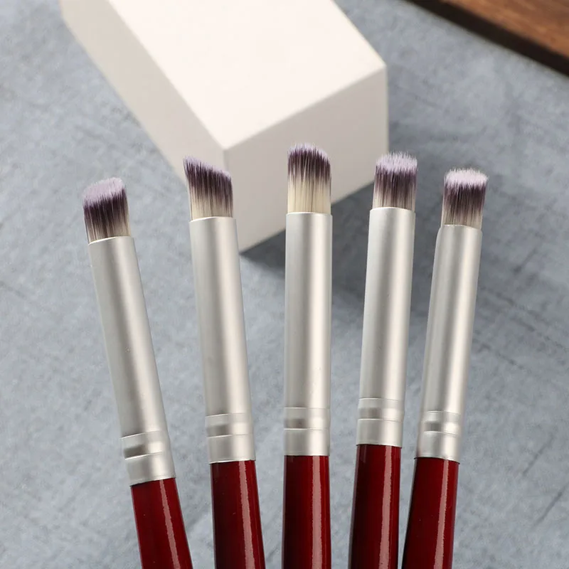 

Wood Handle Nail Art Brush Pen Gradient Color Change Dye Drawing Painting Angled Acrylic UV Gel Polish Gradual Blooming Tips DIY