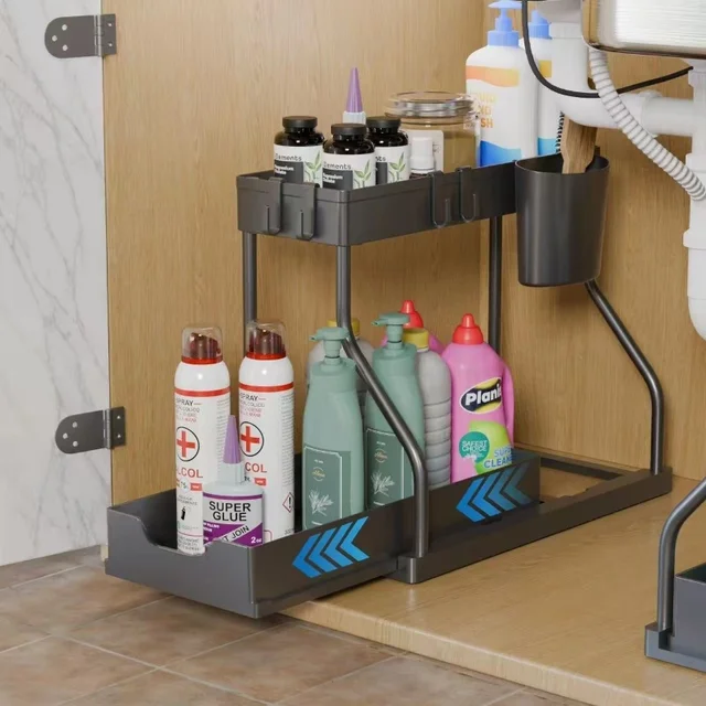 2-Tier Under Sink Sliding Cabinet Organizer 4