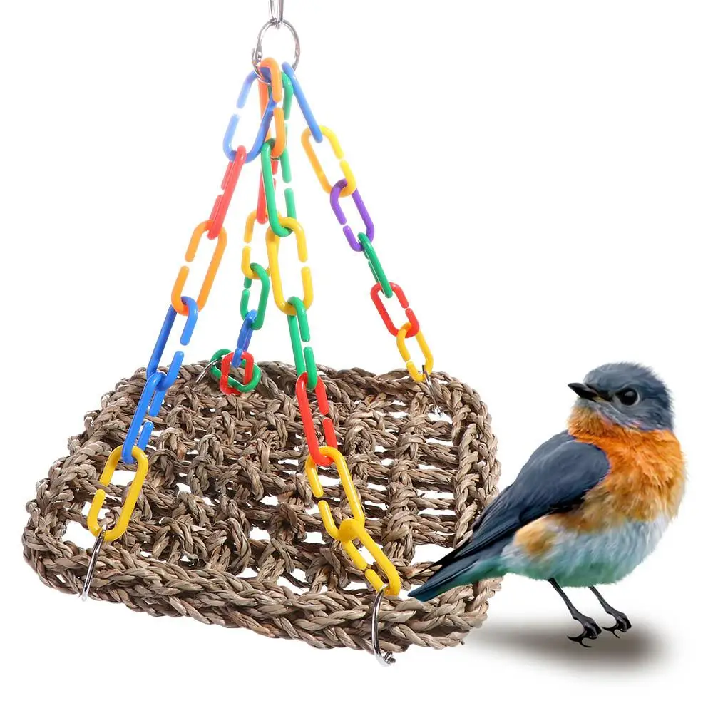 Birds Cage Accessories Bite resistant Wear resistant for Parakeets Parrot Hammock Bird Perch Bird Hanging Bed Parrot Swing Toys 2