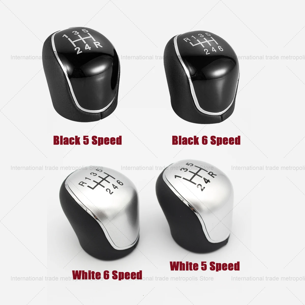 Gear shift knob 5/6Speed Car Leather Gear Shift knob for Ford S-Max C-Max Kuga Galaxy Mondeo4 Mk4 Transit Tourneo Connect Focus Auto Accessories