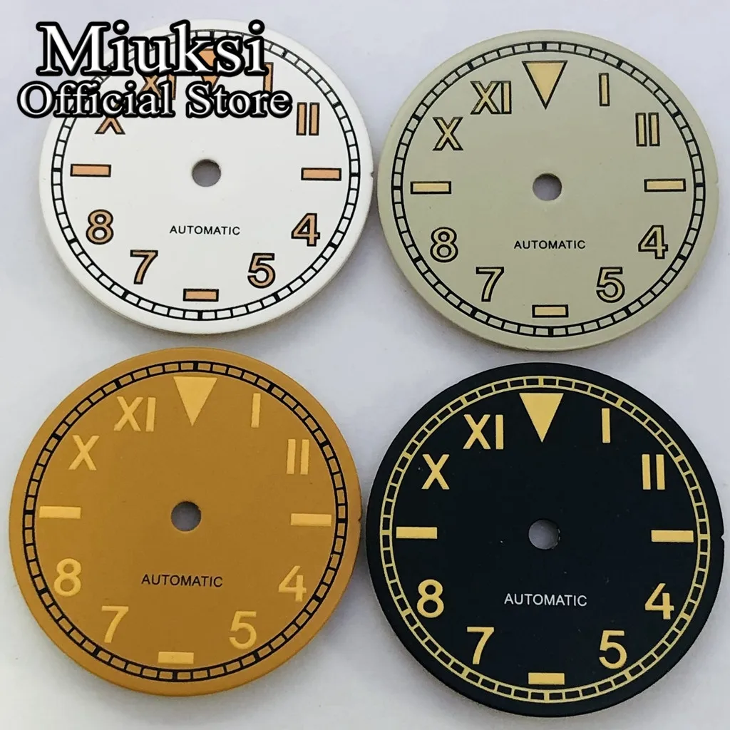 

Miuksi 29mm black white orange gray watch dial luminous fit NH35 NH36 ETA2824 2836 Miyota 8215 Mingzhu DG2813 3804 movement