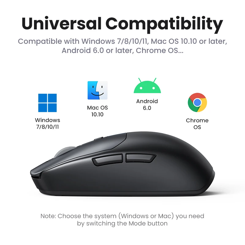Ugreen-mouse para Jogos sem Fio 5000dpi Bluetooth 5.0 2.4g com Fio Ratos Gamer Recarregáveis Botões para Macbook Tablet Laptops - Imagem 6