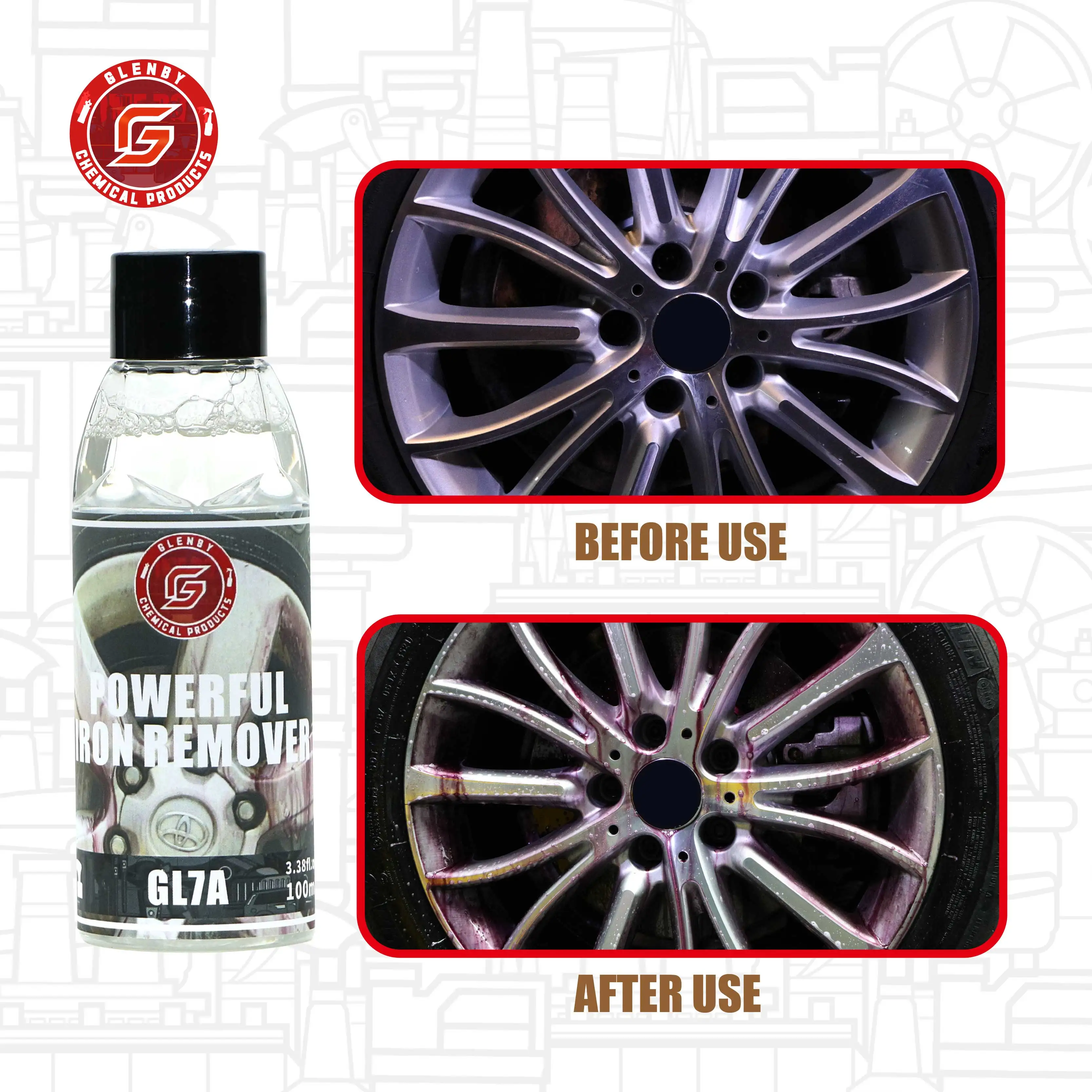 GLenby gl7a Steel And Iron Rust Removal Degreaser Cleaner Metal Industrial Cleaning Agent