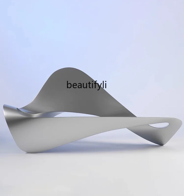 

Designer Minimalist Special-Shaped FRP Hallway Casual Seat Light Luxury Art Lobby Sales Office Curved Bench