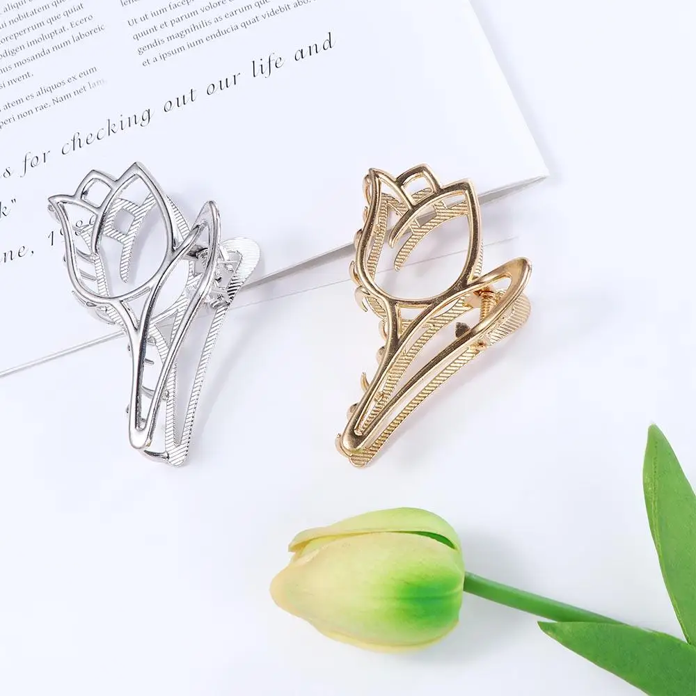 

Clip Metal Headwear For Girls Headdress Ponytail Holder Tulip Hair Claw Women Crab Clip Korean Style Hair Clip Hair Accessories