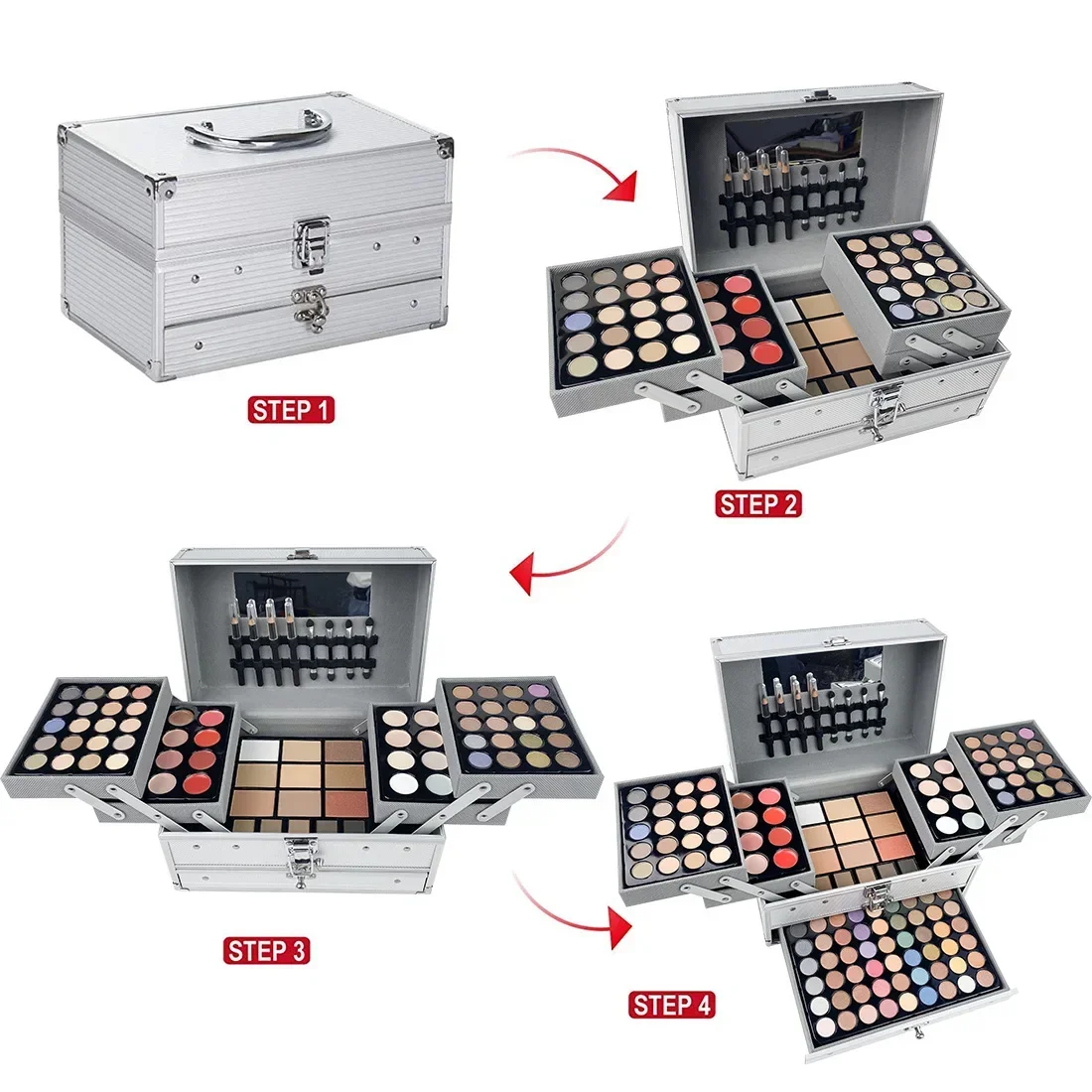 Makeup Set Box Eyeshadow Lip Blush Nail Polish Eyebrow Pencil Multi-functional Palette Christmas Wedding Birthday Gifts Cosmetic 5