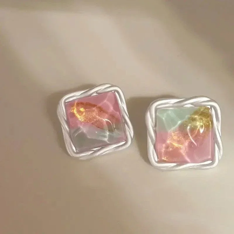 

2023 минималистичные серьги для женщин, модные элегантные красочные геометрические серьги, свадебные украшения, новые подарки