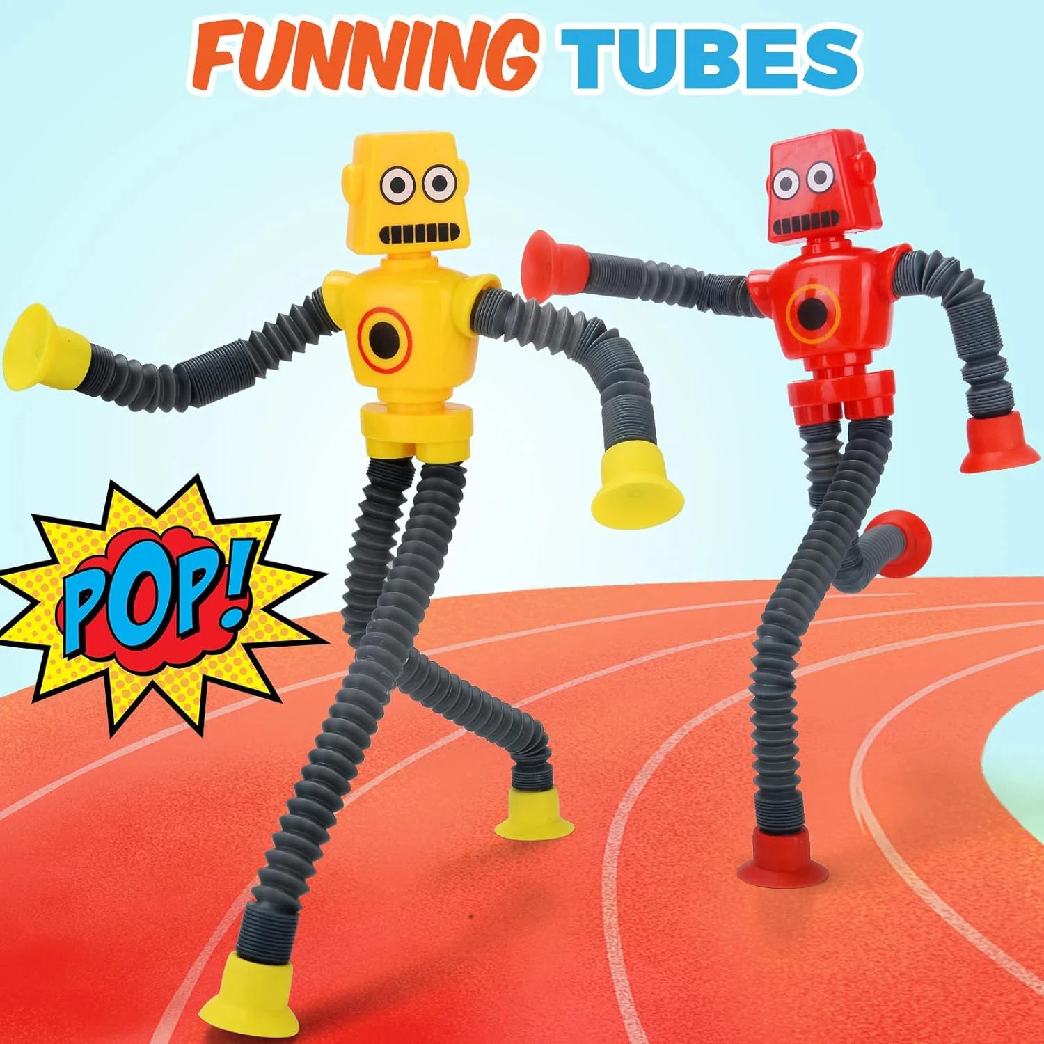 Telescopic Suction Cup Funny Robot Toy Decompression Toy Robot Party Favors Christmas Birthday Carnival Prize Boys and Girls