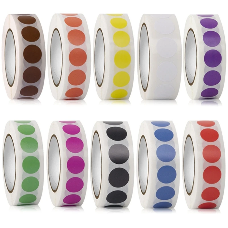 1000Pcs 13mm Colorful Dot Sticker Self Adhesive Round Label For File ...