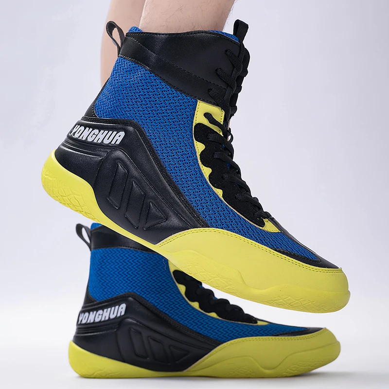 New professional wrestling and boxing shoes, men's mesh breathable training wrestling boots, light sneakers