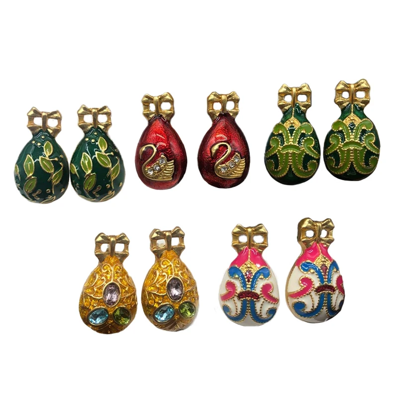 Boucles D'oreilles Style Fabergé – Boules Dentelle Doré, Vintage