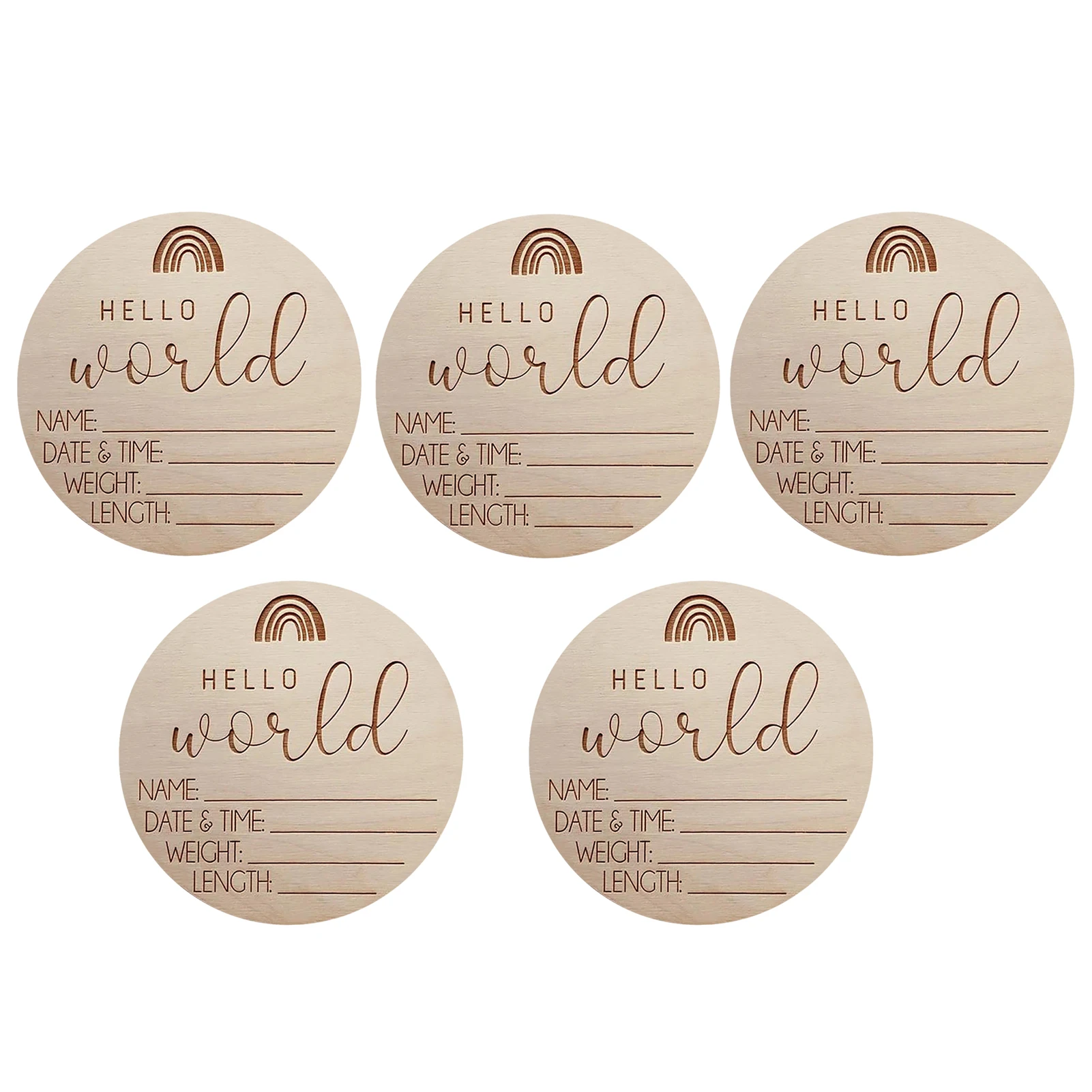 Wooden Milestone Cards 5pcs Newborn Monthly Growth Recording Cards Newborn Photography Props Baby Birth Commemorative Cards Photography Props