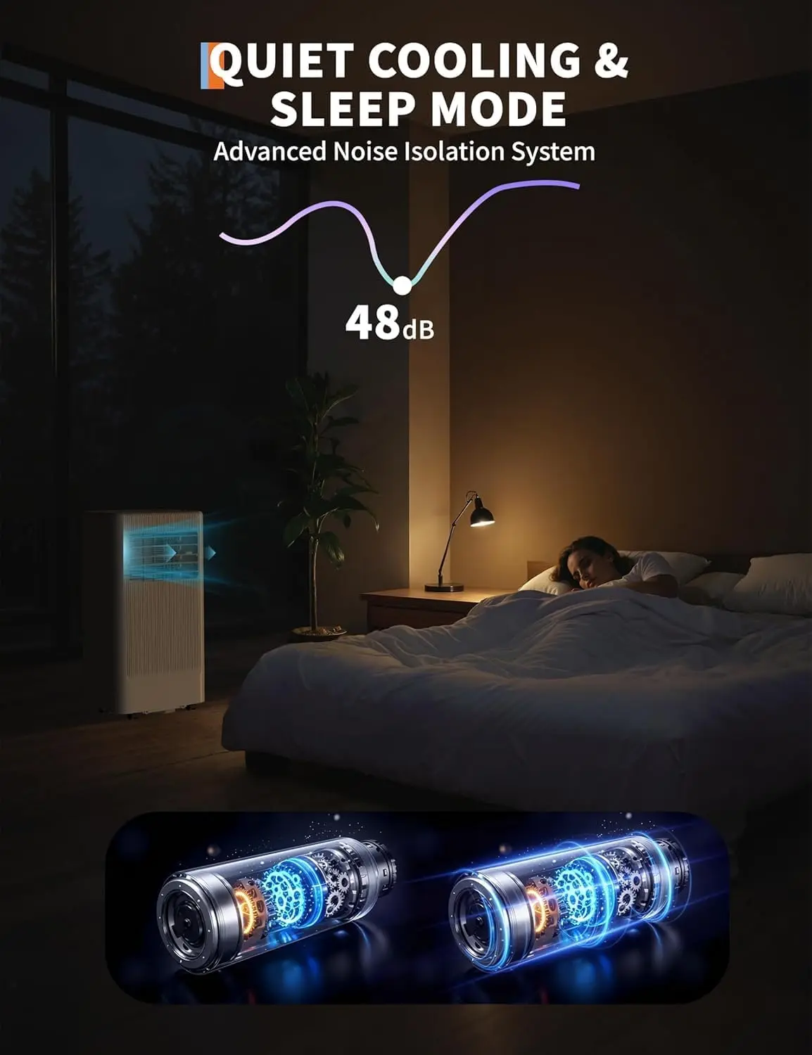 Portable Air Conditioner, 10,000 BTU,3-in-1 Standing Cooling, Dehumidifier & Fan, Quiet Operation, Remote, Sleep Mode, Window Kit, Cools Rooms Up to 450 Sq.ft, Ideal for Bedrooms, Apartments, Offices 6