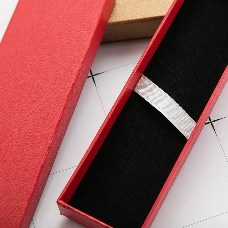 Neutral Pen Ballpoint Pen Box Rectangular Box Cover Paper Flannel Black Carton Lettering Special Gift pencil cases stationery box